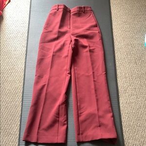 Zara Burgundy Wide Leg Pants